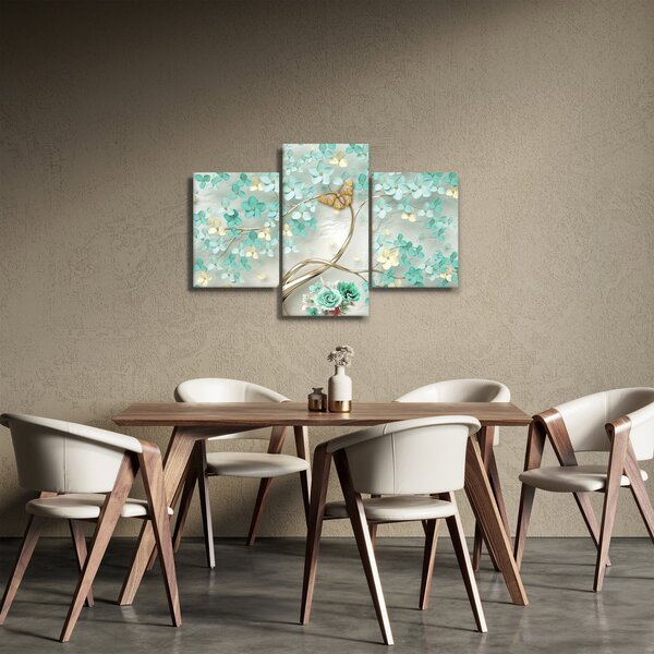 Slika cvijeta s leptirima (90x60 cm)