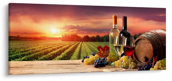 Slika vinograda s vinom (120x50 cm)
