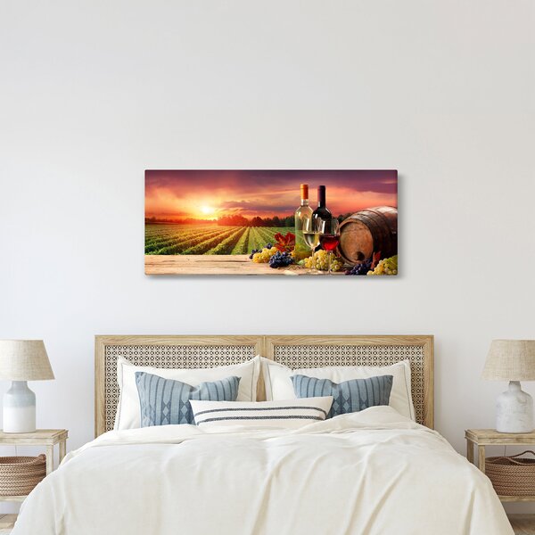 Slika vinograda s vinom (120x50 cm)