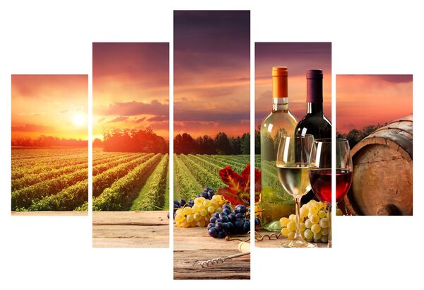 Slika vinograda s vinom (150x105 cm)