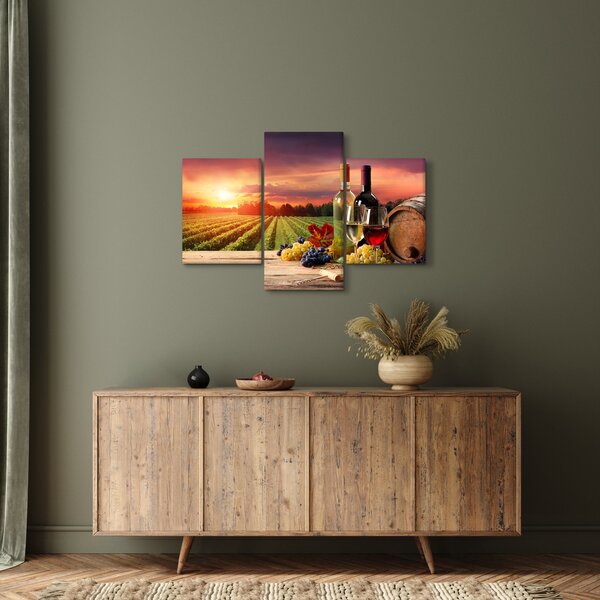 Slika vinograda s vinom (90x60 cm)