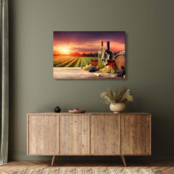Slika vinograda s vinom (90x60 cm)