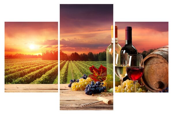 Slika vinograda s vinom (90x60 cm)