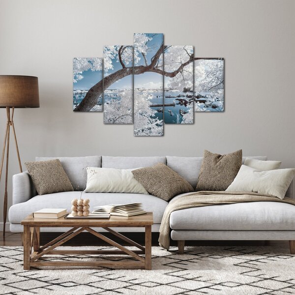 Slika snježnog stabla uz vodu (150x105 cm)