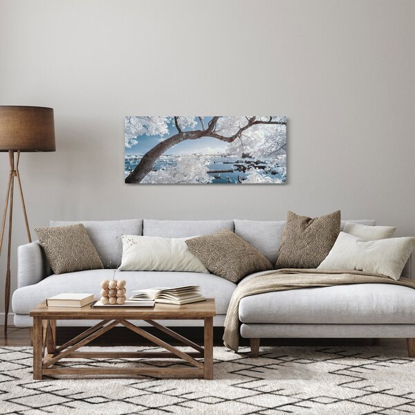 Slika snježnog stabla uz vodu (120x50 cm)