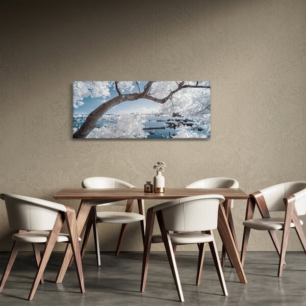 Slika snježnog stabla uz vodu (120x50 cm)