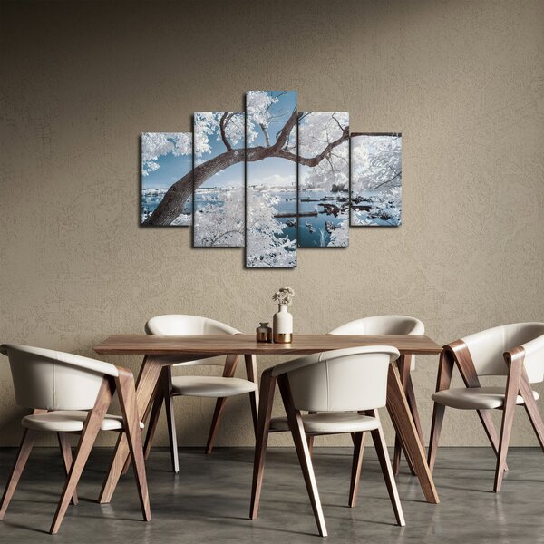 Slika snježnog stabla uz vodu (150x105 cm)