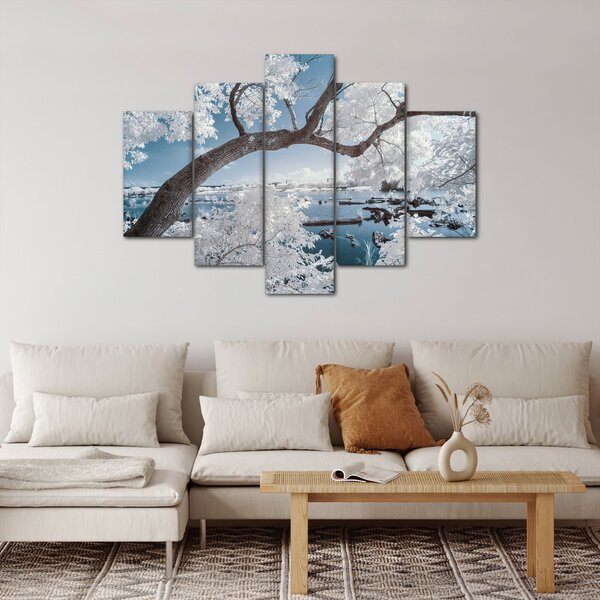 Slika snježnog stabla uz vodu (150x105 cm)