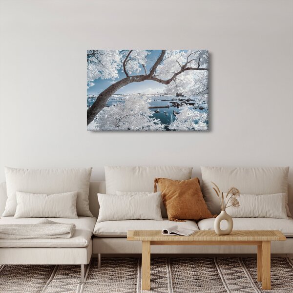 Slika snježnog stabla uz vodu (90x60 cm)