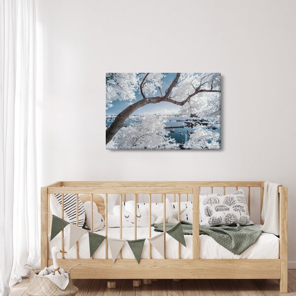 Slika snježnog stabla uz vodu (90x60 cm)