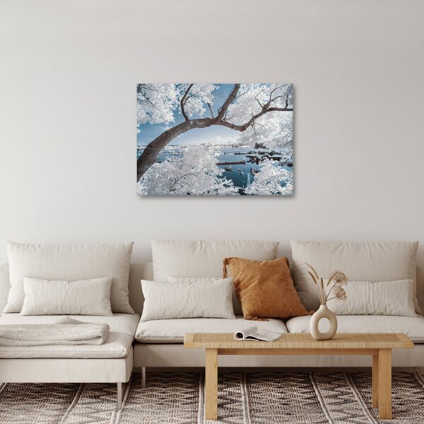 Slika snježnog stabla uz vodu (70x50 cm)