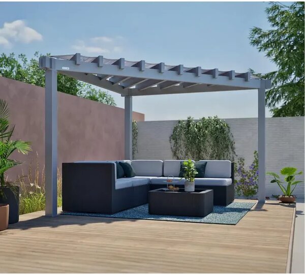Sojag - Lima 1010 | Aluminijska pergola sa sunčanim jedrom | Trokutasta | Svijetlosiva