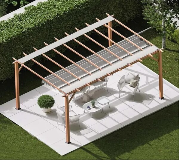 Paragon Outdoor Pergola Florenz 1116 | Aluminijska pergola | Svijetlosmeđa/Bijela - BRANDED IN THE USA