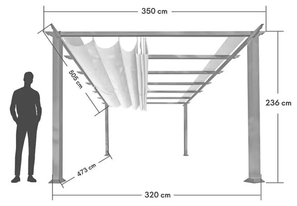 Paragon Outdoor Pergola Florenz 1116 | Aluminijska pergola | Svijetlosmeđa/Bijela - BRANDED IN THE USA