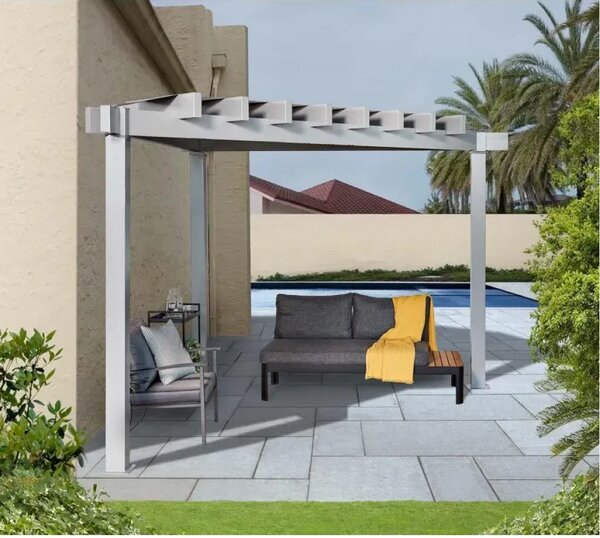 Sojag - Lima 1010 | Aluminijska pergola sa sunčanim jedrom | Trokutasta | Svijetlosiva
