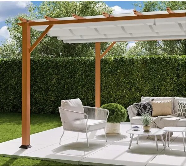 Paragon Outdoor Pergola Florenz 1116 | Aluminijska pergola | Svijetlosmeđa/Bijela - BRANDED IN THE USA