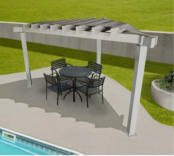 Sojag - Lima 1010 | Aluminijska pergola sa sunčanim jedrom | Trokutasta | Svijetlosiva
