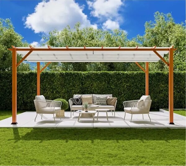 Paragon Outdoor Pergola Florenz 1116 | Aluminijska pergola | Svijetlosmeđa/Bijela - BRANDED IN THE USA