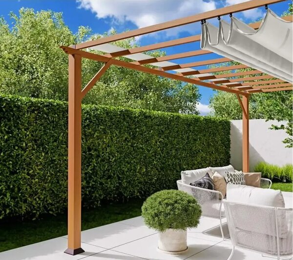 Paragon Outdoor Pergola Florenz 1116 | Aluminijska pergola | Svijetlosmeđa/Bijela - BRANDED IN THE USA