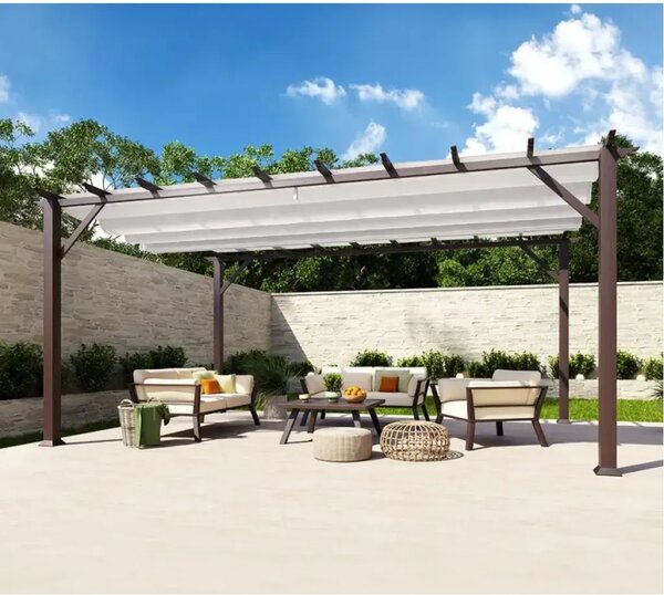 Paragon Outdoor - Pergola Florenz 1116 | Aluminijska pergola | Tamnosmeđa/Bijela - BRANDED IN THE USA