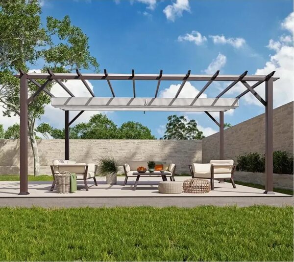 Paragon Outdoor - Pergola Florenz 1116 | Aluminijska pergola | Tamnosmeđa/Bijela - BRANDED IN THE USA