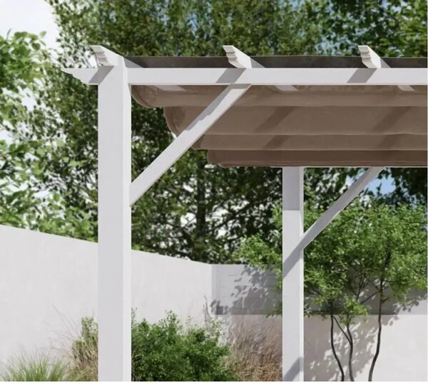 Paragon Outdoor - Pergola Florenz 1116 | Aluminijska pergola | Bijela/Svijetlosmeđa - BRANDED IN THE USA