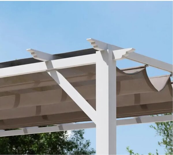 Paragon Outdoor - Pergola Florenz 1116 | Aluminijska pergola | Bijela/Svijetlosmeđa - BRANDED IN THE USA