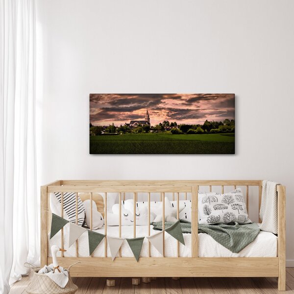Slika pejzaža s crkvom (120x50 cm)