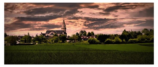 Slika pejzaža s crkvom (120x50 cm)