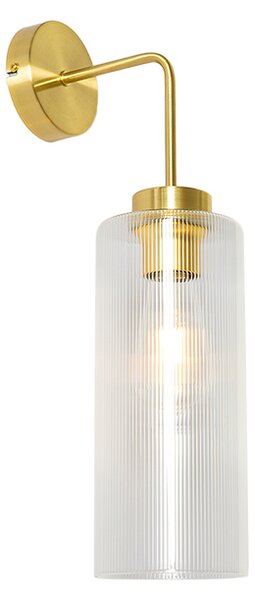 Zidna svjetiljka u stilu Art Deco zlatna sa staklom - Laura