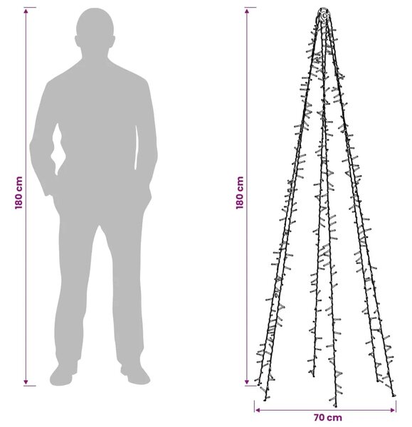 Svjetla za božićno drvce sa 6 LED dioda 540 LED lampica - 180 cm