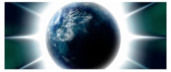 Slika osvijetlenog planeta (120x50 cm)
