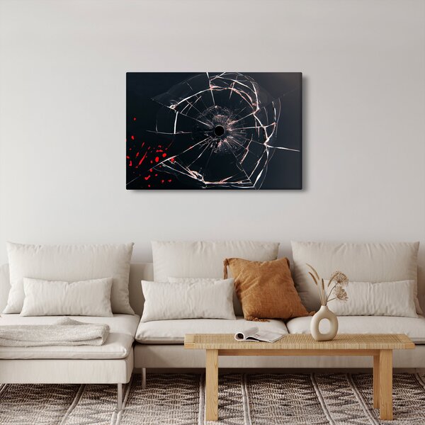 Apstraktna slika - slomljeno staklo (90x60 cm)