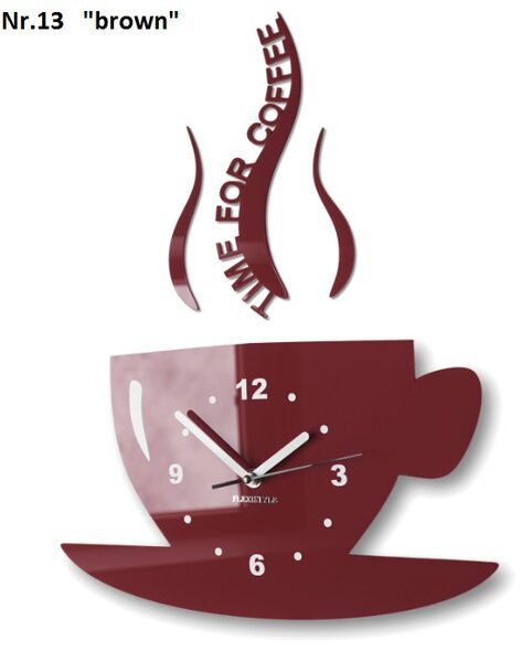 Zidni sat "Vrijeme je za kavu" Smeđa