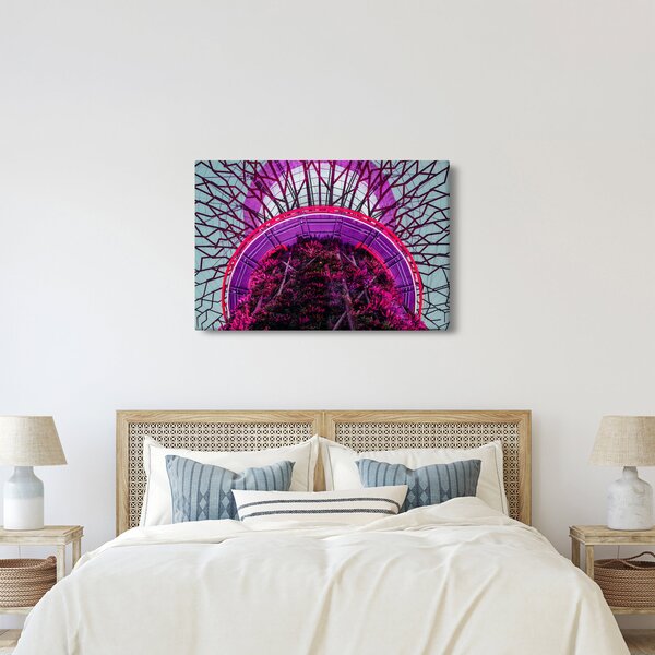 Apstraktna slika - ljubičaste grane (90x60 cm)