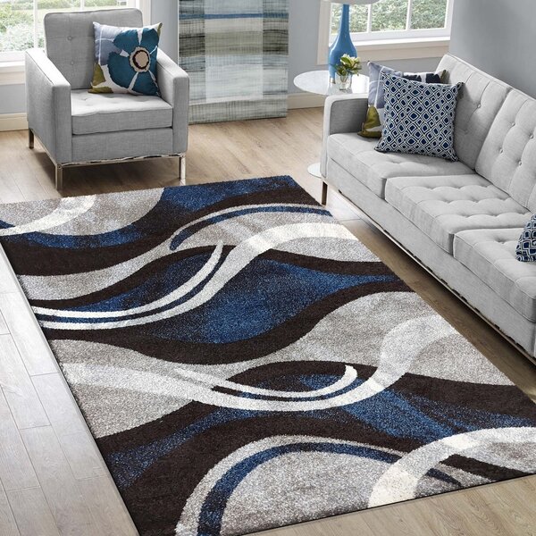 Originalni tepih sa apstraktnim uzorkom u plavo-sivoj boji Širina: 200 cm | Duljina: 290 cm