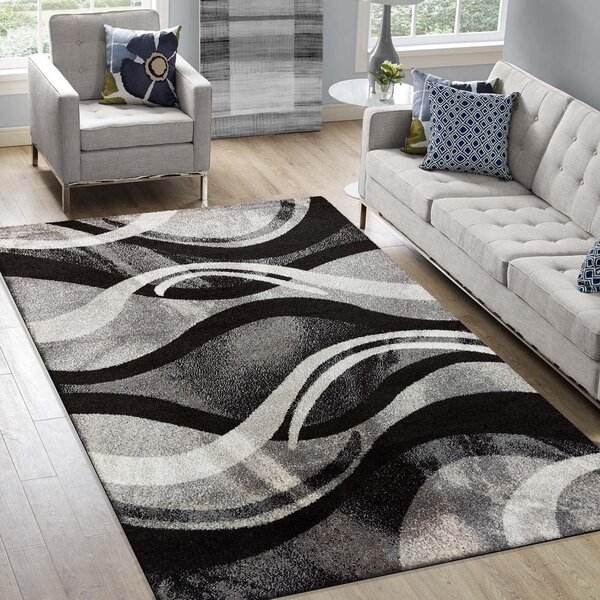 Originalni tepih sa apstraktnim uzorkom u sivoj boji Širina: 120 cm | Duljina: 170 cm
