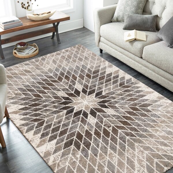 Bež tepih modernog dizajna s prirodnim motivima Širina: 120 cm | Duljina: 170 cm