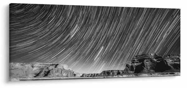 Crno-bijela slika zvjezdanog neba (120x50 cm)