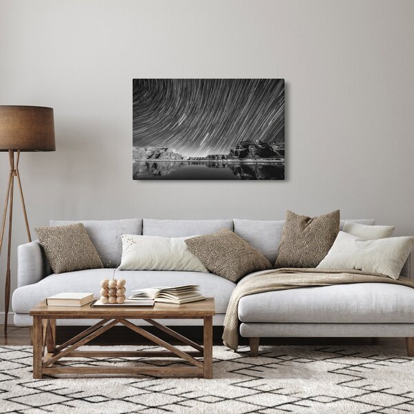 Crno-bijela slika zvjezdanog neba (90x60 cm)