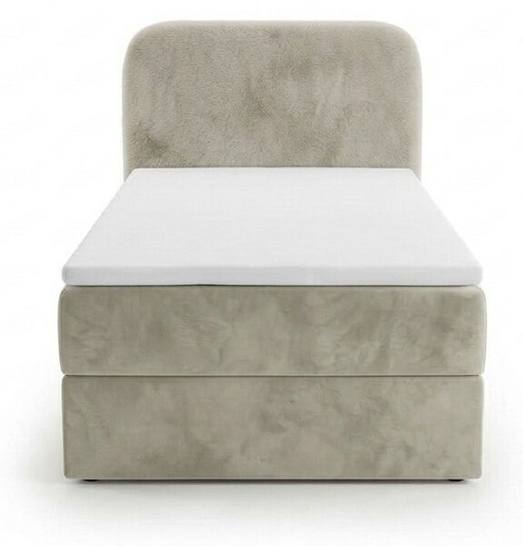 Tapecirani boxspring krevet FORENA 90x200 cm krem boje Madrac: Bonell opružni madrac