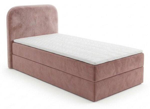 Tapecirani krevet boxspring FORENA 90x200 cm staro ružičasta Madrac: Bonell opružni madrac