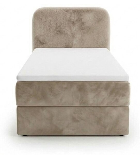 Tapecirani boxspring krevet FORENA 90x200 cm bež boje Madrac: Bonell opružni madrac