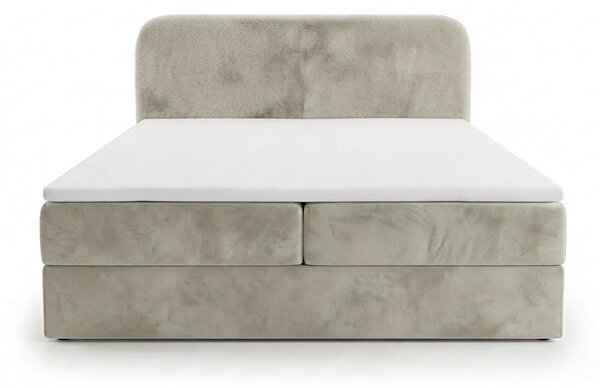 Tapecirani krevet boxspring FORENA 140x200 cm krem. Madrac: Bonell opružni madrac