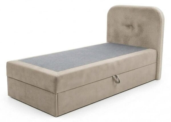 Tapecirani boxspring krevet FORENA 90x200 cm bež boje Madrac: Bonell opružni madrac