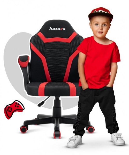 Kvalitetna dječja gaming stolica u crnoj i crvenoj boji