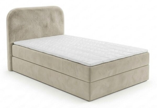Tapecirani boxspring krevet FORENA 90x200 cm krem boje Madrac: Bonell opružni madrac