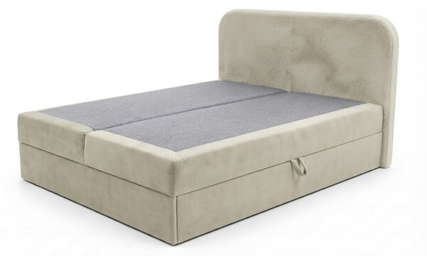 Tapecirani krevet boxspring FORENA 140x200 cm krem. Madrac: Bonell opružni madrac