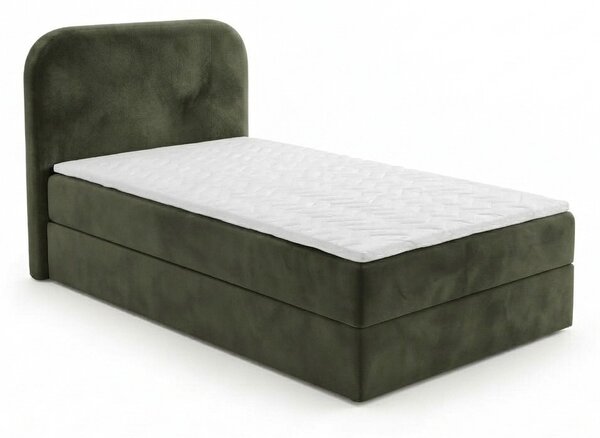 Tapecirani boxspring krevet FORENA 90x200 cm tamno zelena Madrac: Bonell opružni madrac