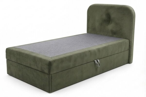 Tapecirani boxspring krevet FORENA 90x200 cm tamno zelena Madrac: Bonell opružni madrac